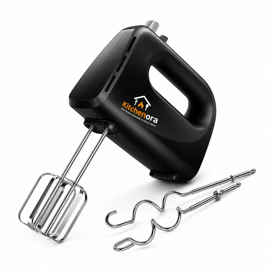 Kitchenora 300W Electric Hand Mixer with Beaters & Dough Hooks