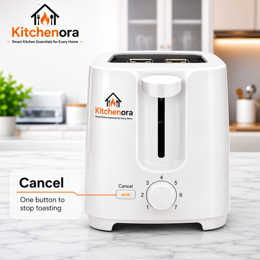 Kitchenora 2 Slice Pop-Up Toaster 750W with 6 Browning Settings