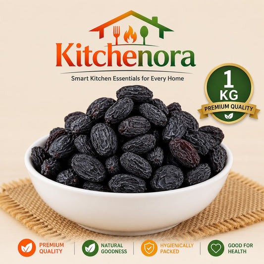 Kitchenora 1KG Premium Black Raisins Pack